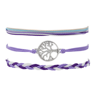 Para <span class=keywords><strong>Amazon</strong></span> Venta caliente Hecho a mano Tejido Estilo étnico Pulsera Colorido Árbol DE LA VIDA Encanto Pulsera - Product Image 3