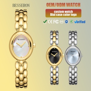 Reloj de Cuarzo para Mujer en Acero Inoxidable Genuino, Caja Ovalada, Cristal Mineral, Cierre Plegable, Estilo Antiguo, Lujoso, Resistente al Agua 5BAR - Product Image 1
