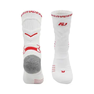 Personnalisable Haut-Top Combat Basketball Chaussettes de Football pour Hommes Anti-Dérapant Terry Chaussettes en Gros