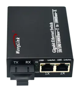 Wanglink external power supply 1 fiber port 1 ethernet port 10/100/1000 swicht convert fiber wholesale distributor