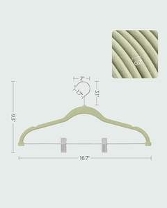 Perchas de plástico para Pantalones y faldas de terciopelo con clips ajustables Perchas antideslizantes resistentes para guardarropa - Product Image 2