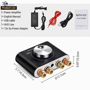 Amplificateur audio professionnel pour voiture, 2 canaux, 100W X35, mini amplificateur de puissance 50W+ 50W, Bluetooth 5.0, amplificateur numérique HiFi - Product Image 6