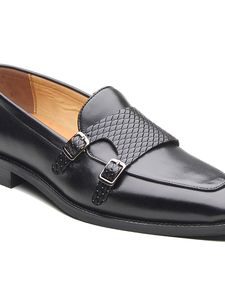 Mocasines de cuero importado con punta redonda para hombre, con diseño clásico sin cordones, construcción formal, forro de cuero DD y Ortholite. - Product Image 6