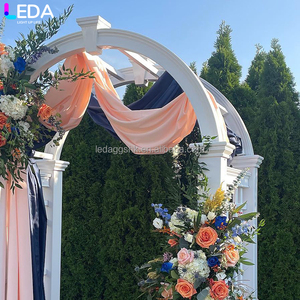 Fondo arqueado tridimensional de doble capa de acrílico blanco de alta calidad LEDA para decoraciones de bodas, fiestas y banquetes - Product Image 4