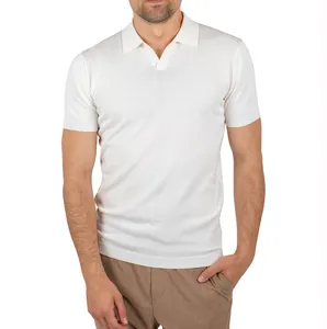 עיצוב חדש מותאם אישית/סיטונאי סרוג חולצת פולו בצבע רגיל לגברים 100% כותנה חולצות פולו גולף לגברים