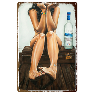 Poster in Metallo Pin-up Girl, Insegna Retrò, Bella Ragazza, Targa in Latta, Decorazione da Parete per Pub, Caffè, Casa 30x20cm - Product Image 4