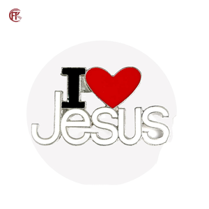 Broches en métal émaillé plaqué Qingqi I pour l'amour de Jésus, broches artistiques gravées souples, objets de collection pour filles, enfants et amis, avec <span class=keywords><strong>phrase</strong></span> gravée au laser - Product Image 4