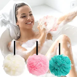 Haute qualité bain corps luffa éponge Scubber boule douche lavage exfoliant fleur maille bouffées nettoyage outil de bain pour la famille