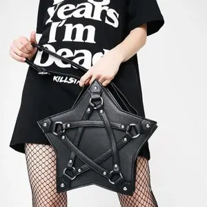 Hot Selling PU Leather Gothic Bags Women Girls Small Purses Pentagram Star Shoulder Messenger Crossbody Bag