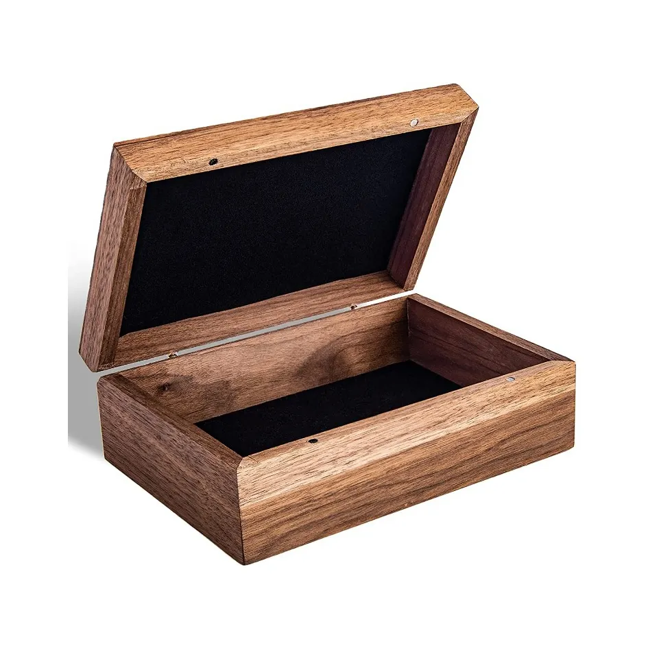 木製ジュエリーボックス木製ボックスヒンジ付きミニ木製ボックス顧客カスタマイズ可能なデザインセンス