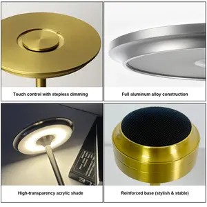 3 Color <strong>Table</strong> <strong>Lamp</strong> Restaurant Black Silver <strong>Touch</strong> Rechargeable Led Gold Usb <strong>Lamp</strong> Dimmable Portable Bedside Creative For Bar - Product Image 4