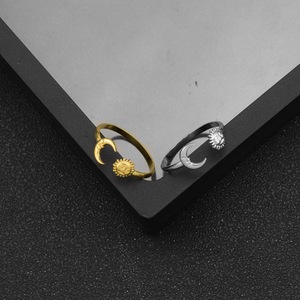 Best Sales Minimalist Niche Design Stainless Steel Moon Sun <b>Ring</b> Fashionable Unisex's <b>Adjustable</b> <b>Rings</b> Fashion Jewelry Wholesale - Product Image 1
