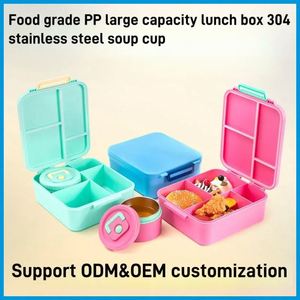 Wholesale 304 Stainless Steel Meal Prep Bowl Cute Japanese Bento <b>Lunch</b> Box for Kids with Heatable Feature and Plastic Lid - Product Image 2