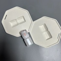 Support de poudre libre en pulpe de papier de canne à sucre moulé, écologique, jetable et biodégradable pour emballage cosmétique, avec logo personnalisé