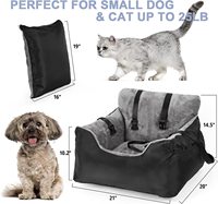 Siège de voiture pour chien de petite taille, lit de voyage pour animaux de compagnie doux pour la maison, moins de 25 livres, sièges de voiture surélevés pour chien amovibles et lavables