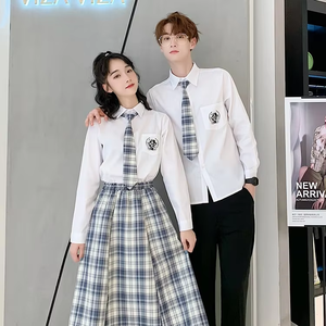 秋春カレッジスタイル中学校高校男の子と女の子JKロングスカートシャツ冬制服スーツ - Product Image 4