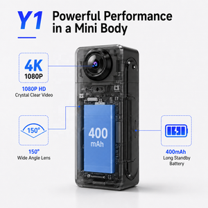 Telecamera Indossabile a Forma di Ciondolo, Mini Videocamera Sportiva Magnetica 1080P WiFi, Telecamera a Pollice Senza Mani per Sport Estremi e Vlogging Quotidiano - Product Image 4