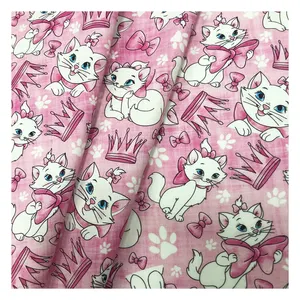 The factory outlet popular anime marie cartoon design twill selling print cotton fabric for children kids