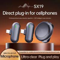 Microphone cravate sans fil à condensateur magnétique portable et léger SX19 avec connecteur Type-C pour smartphones et vlogs