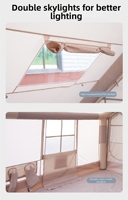 4 Saisons 7.5 ㎡   Tente de camping gonflable d'extérieur avec 2 portes, 2 fenêtres, en coton Oxford, imperméable, protection solaire, tente de glamping chaude