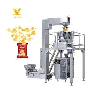 Kunden spezifische automatische Wiege-und Verpackungs maschine Snack Chips Kartoffel chips Verpackungs maschine