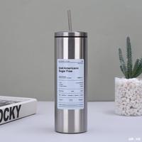 Thermos sous vide de style américain en acier inoxydable 304, tasse à café glacé et latte avec paille, tasse portable pour voiture