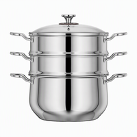 Marmite vapeur multicuiseur 10L en acier inoxydable 304, triple épaisseur, compatible gaz et induction, pour cuisson vapeur de poisson