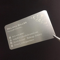 Vente en gros vierge anodisé DIY aluminium brossé VIP carte métal carte de visite pour gravure laser