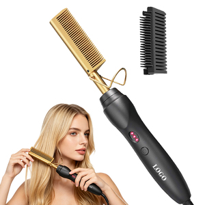 Lisseur de cheveux portable à chauffe rapide et anti-brûlure, peigne chauffant électrique avec température réglable pour usage quotidien - Product Image 1