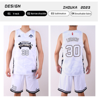 Vêtements de basket-ball design Uniformes de basket-ball pour hommes en polyester à sublimation Chemise de basket-ball personnalisée Maillots Shorts et Tops