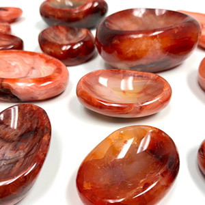 Novedades: Cuenco de Cornalina Pulida, Cuenco de Cristal con Forma de Ágata Roja, Cuenco Redondo de Piedra para Decoración del Hogar - Product Image 2