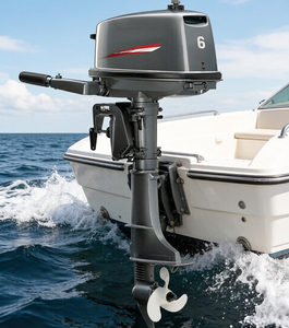 Moteur hors-bord à essence 2 temps 6 CV à arbre court ou long, pour bateau de pêche récréative, avec fonction de secours, en promotion - Product Image 1