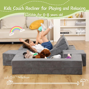 Canapé modulaire pour enfants en mousse CertiPUR-US, canapé de jeu pour tout-petits avec <span class=keywords><strong>housse</strong></span> lavable certifiée OEKO-TEX pour la <span class=keywords><strong>maison</strong></span>, le salon et la salle de jeux - Product Image 3