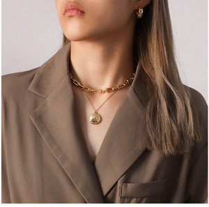 De acero inoxidable de Cupido amor Ángel moneda colgante collar - Product Image 2
