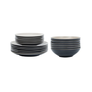 Promotion de septembre : Assiettes et bols de cuisine ronds au design unique, service de vaisselle en céramique, service de vaisselle en grès lisse pour la décoration - Product Image 5