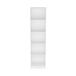 Bibliothèque blanche Benzoni 33x15x85cm, étagère de rangement de bureau à cinq niveaux réglables, design moderne, en métal, type sur pied - Product Image 3