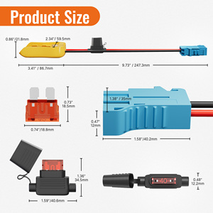 Connecteur de batterie au lithium 20V pour véhicule électrique, mise à niveau Power Wheels, adaptateur DIY avec fil de calibre 12, fusible et vis - Product Image 3