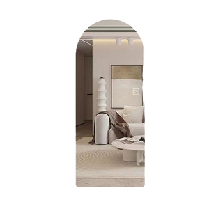 Miroir sur pied arqué pleine longueur rétroéclairé par LED avec interrupteur tactile anti-buée pour chambre et salon – Vente en gros moderne - Product Image 1