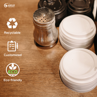 Couvre-gobelet en plastique jetable personnalisé PS PP PET pour boissons chaudes, couvercle en plastique pour gobelets en papier