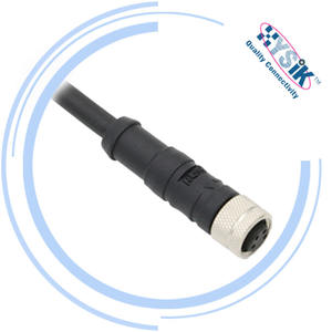 Conector Blindado de 4 Pines con Tuerca Metálica M8, Cable de PUR Moldeado, Conjunto de Cables EMC - Product Image 1