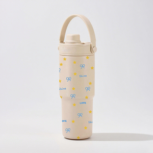 Gobelet isotherme en acier inoxydable avec revêtement céramique 735 ml, tasse à café avec poignée et paille, gobelet à glace portable pour voiture - Product Image 4