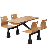 Ensembles de table à manger et de chaises en bois moderne restaurant école cafétéria