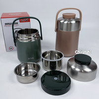 Luxueux pot pour enfants en acier inoxydable thermos conteneur à déjeuner pot de nourriture chauffant boîte à lunch pour adultes