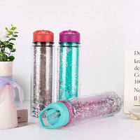 Gobelets en plastique réutilisables de 16 oz à double paroi, sans BPA, anti-fuite, motifs colorés, avec pailles en AS/PS, pour cadeaux publicitaires, avec couvercle – Vente en gros