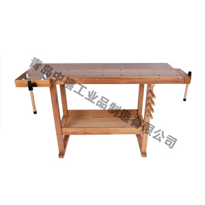 Banc de travail multifonctionnel en bois de hêtre avec étagère de rangement pour atelier scolaire et projets d'artisanat - Product Image 1