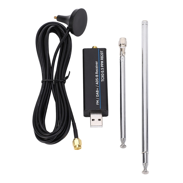 RTL SDR Receiver 100KHz to 1766MHz RTL2832U R820T2 0.5 PPM TCXO USB Software Defined Radio