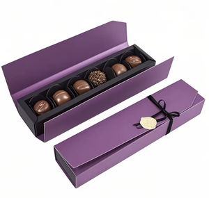 Caja de Regalo Ecológica Personalizada para Chocolates, Caja Rígida de Papel con Separadores en Relieve para <span class=keywords><strong>4</strong></span>, 8 o 12 Piezas, Servicio OEM/ODM para Dulces - Product Image 1