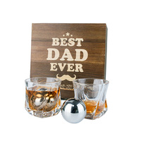Ensemble de bar à whisky de luxe écologique glaçon rond en acier inoxydable pierre à whisky réutilisable boule de glace élégante