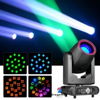 Cabeza móvil LED de haz de 300W DMX512 para iluminación de escenario, tipo Sharpy Beam con anillo LED Halo para conciertos, DJ, discotecas, clubes nocturnos y bodas