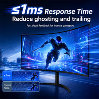 Monitor curvo para juegos LCD IPS de 34 pulgadas, 2K, 240Hz, con altavoz integrado tipo C, Adaptive Sync y sin parpadeo.